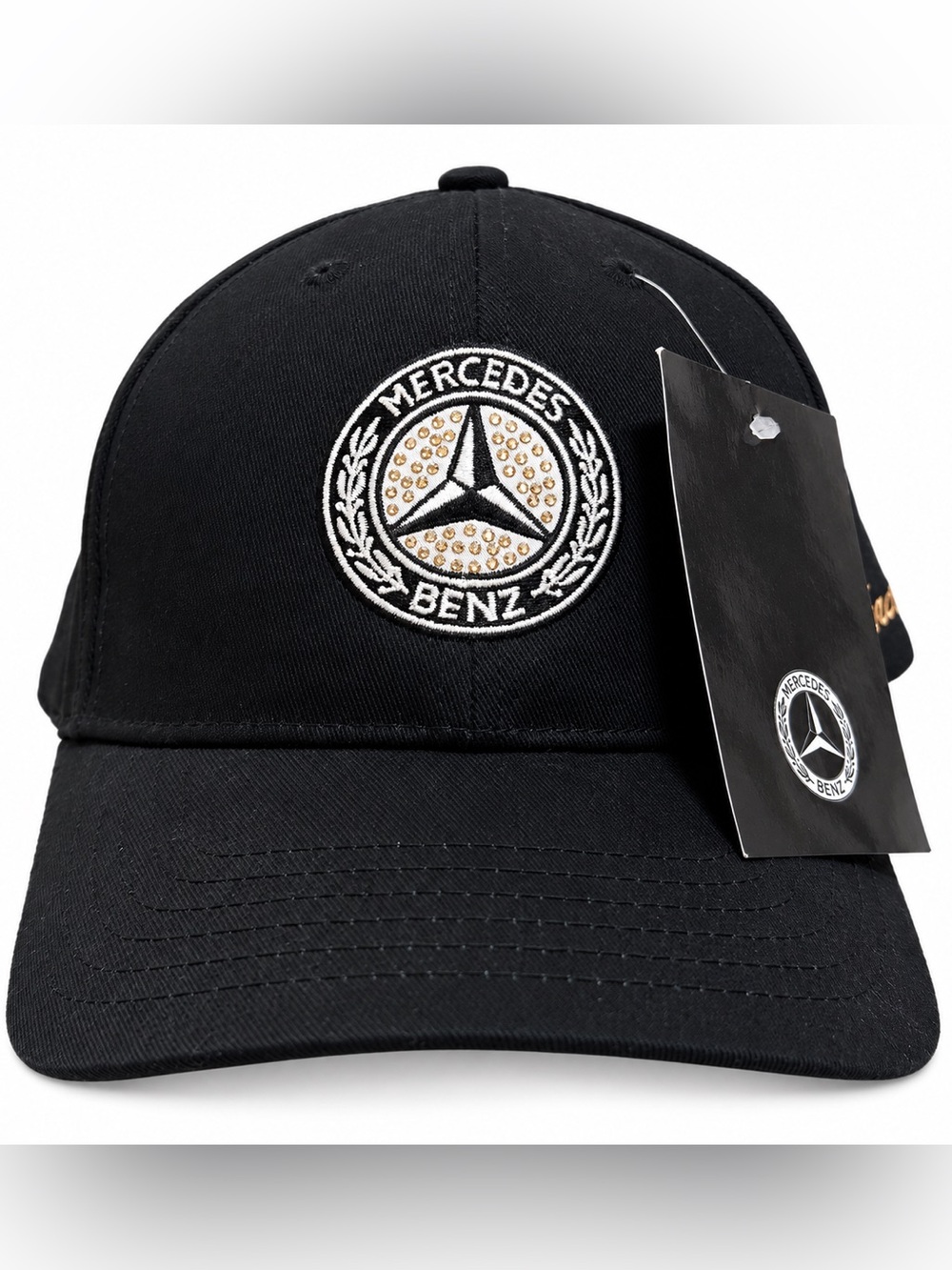 Mercedes-Benz Museum Black Crystal Logo Baseball Cap Hat Adjustable NWT